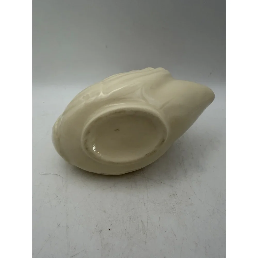 Vintage White Ceramic Swan Planter Trinket Dish Gold Trim Vanity Catchall 4.5